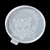Flat Round with Owl & Flower DIY Cup Mat Silicone Molds LS-SIL-F007-06A-3