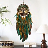 Tree of Life Resin & Acrylic & Woven Net/Web with Feather Hanging Ornaments HJEW-A013-02-2