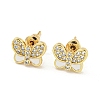 Butterfly Real 18K Gold Plated Brass Stud Earrings EJEW-L269-094G-02-1