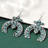 Alloy Synthetic Turquoise Dangle Earrings for Women EJEW-U053-10AS-02-2