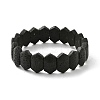 Rhombus Frosted Natural Lava Rock Bead Stretch Bracelets for Women Men BJEW-C097-03A-4