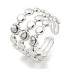 304 Stainless Steel Synthetic Turquoise Cuff Rings G-Z056-05P-05-1