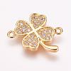 Brass Micro Pave Cubic Zirconia Links ZIRC-E118-13G-1