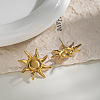 304 Stainless Steel Natural Gemstone Stud Earrings for Women VU7924-3