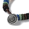 Dyed Natural Lava Rock Disc Beaded Bracelet BJEW-Z020-01B-AS-2
