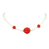2Pcs 2 Colors Glass Seed Beaded Necklace Sets NJEW-MZ00053-3