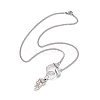 2Pcs 2 Style Heart & Handcuffs Alloy Pendant Necklaces Set NJEW-JN04438-5