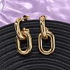 304 Stainless Steel Oval Dangle Stud Earrings X-EJEW-L304-04G-2