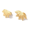 Textured Leaf Ion Plating(IP) 304 Stainless Steel Stud Earrings for Women EJEW-L287-033G-1
