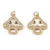 Brass Cubic Zirconia with Shell Pendants KK-K342-29G-1