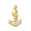 Rack Plating Brass Micro Pave Cubic Zirconia Pendants KK-Z086-68G-02-1