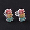 Colorful Acrylic Imitation Food Stud Earrings with Platic Pins for Women EJEW-F293-02A-3