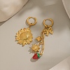 304 Stainless Steel Enamel Hoop Earrings EJEW-G451-07G-1