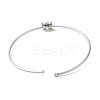 Rack Plating Brass Micro Pave Clear Cubic Zirconia Letter Open Cuff Bangles BJEW-A018-01P-W-3