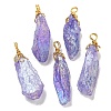 Electroplated Raw Rough Natural Quartz Crystal Big Pendants G-A229-02G-06-1