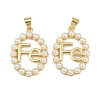 Brass & ABS Imitation Pearl Pendants KK-S526-19G-A-1