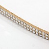 2 Row Platinum Aluminum Studded Faux Suede Cord LW-D005-10P-2