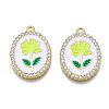 Rack Plating Alloy Enamel Pendants PALLOY-S132-337G-1