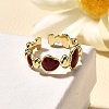 Brass Enamel Cuff Rings for Women LS-RJEW-U040-01G-02-2