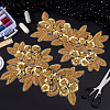 Flower Paillette Glass Seed Beaded Embroidery Cloth Sew on Appliques PATC-WH0008-127-4