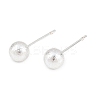 Brass Round Stud Earrings EJEW-C171-01C-S-4