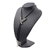 Alloy Eagle Lariat Necklace with PU Leather Cord for Men Women  NJEW-WH0016-05-2