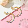 Brass Linking Ring Studs Earring EJEW-MZ00134-4