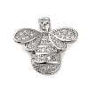 Brass Micro Pave Clear Cubic Zirconia Pendants LS-KK-U005-04A-P-1