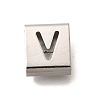 Letter Style 304 Stainless Steel Square Slide Charms STAS-L132-14V-1