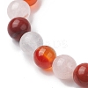 8mm Round Natural Red Jasper & Rose Quartz & Carnelian & Quartz Crystal Beaded Stretch Bracelets for Women X-BJEW-JB10625-04-3