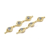 Brass Micro Pave Clear Cubic Zirconia Connector Charms KK-E068-VB396-1-3