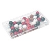 50Pcs 7 Colors Christmas Spray Painted Wood European Beads WOOD-FS0002-43-6