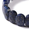 Natural Lapis Lazuli Oval Beaded Stretch Bracelet G-E010-01Q-2