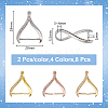 SUPERFINDINGS 8Pcs 4 Colors Rack Plating Brass Micro Pave Cubic Zirconia Ice Pick Pinch Bails KK-FH0006-29-2