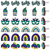 60Pcs 6 Styles Saint Patrick's Day Wood Stud Earrings EJEW-SC0001-42-1