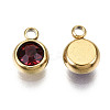 PVD Vacuum Plating 201 Stainless Steel Rhinestone Charms X-STAS-S068-01G-1
