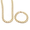 Ion Plating(IP) 304 Stainless Steel Cuban Link Chain Bracelets & Necklaces Jewelry Sets SJEW-B019-03E-G-3