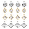 16Pcs 4 Style 304 Stainless Steel Rhinestone Charms STAS-UN0055-94-1
