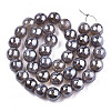 Electroplate Natural Agate Beads Strands G-T131-55-30-2