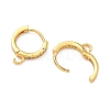 Brass Micro Pave Clear Cubic Zirconia Hoop Earring Findings KK-H532-14A-G-2