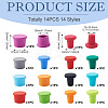 14Pcs 14 Styles Silicone Bottle Stopper AJEW-TA0002-54-3