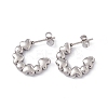 Tarnish Resistant 304 Stainless Steel Stud Ring with Heart Stud Earrings for Women EJEW-B018-10P-1