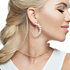 ANATTASOUL 10 Pairs 10 Style Plastic & Resin Imitation Pearl Beaded Hoop Earrings Set EJEW-AN0003-45-5