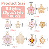 100Pcs 5 Styles Alloy Enamel Charms ENAM-HS0001-03-2