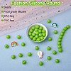 100Pcs Silicone Beads Round Rubber Bead 15MM Loose Spacer Beads for DIY Supplies Jewelry Keychain Making JX442A-2
