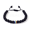 Natural Lava Rock Braided Bead Bracelets BJEW-G607-02-1