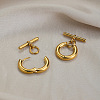 304 Stainless Steel T Bar Hoop Earrings for Women KZ0220-1-1