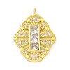 Brass Pendants with Cubic Zirconia KK-D536-10G-1