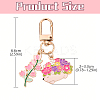 Flower Alloy Enamel Pendant Decoration HJEW-YW00050-01-3