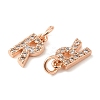 Brass Micro Pave Grade AAA Cubic Zirconia Charms LS-ZIRC-P067-11RG-R-NR-3